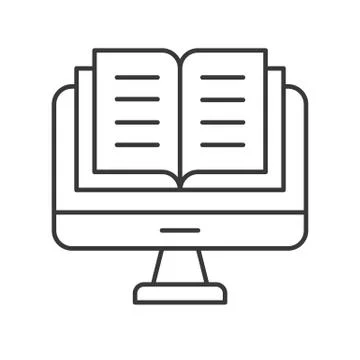 Book or document on computer desktop screen, education or business concept イラスト素材