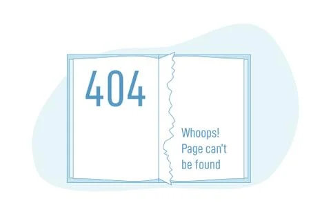 Book or notebook with 404 torn out page 库存插图