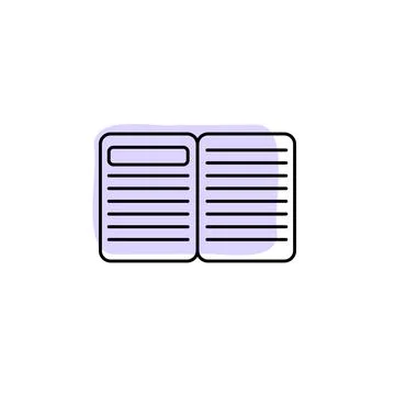 Book outline with color shadow vector icon in education set Stock Illustration