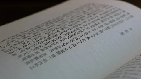 Book Page in Chinese Stock Footage 102154785
