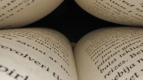 Book page super closeup in motion 스톡 동영상 233033294