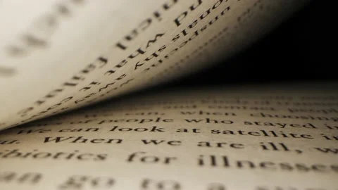 Book page super closeup in motion Vídeo Stock 233033503