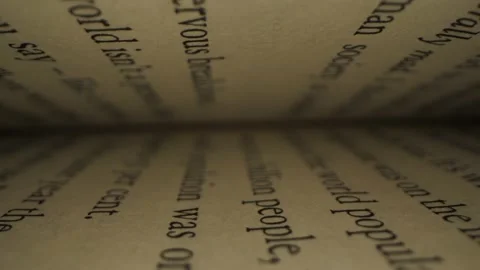 Book page super closeup in motion Stock Footage 233033539