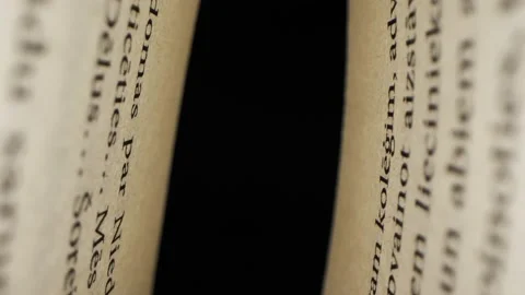 Book page super closeup in motion 動画素材 233033679