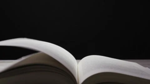 Book Pages Turning Quickly in the Wind on a Dark Background 스톡 동영상 330297276