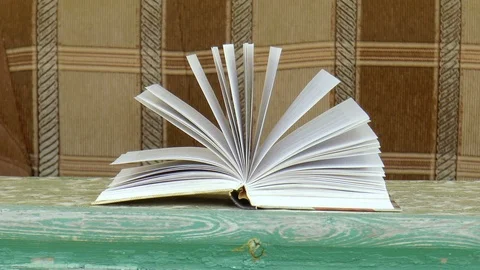 Book pages turning by wind Stock Footage 89957338