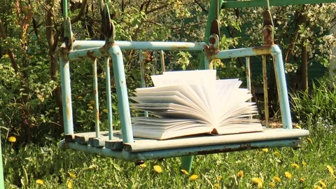 Book pages turning by wind Stock Footage 89957564