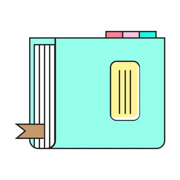 Book paper open or textbook pages with text vector icon flat cartoon Stock Illustration