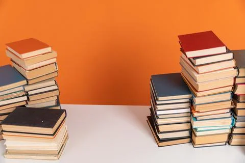 Book pattern background for wisdom, science and education. Reading and writing Stock Photos