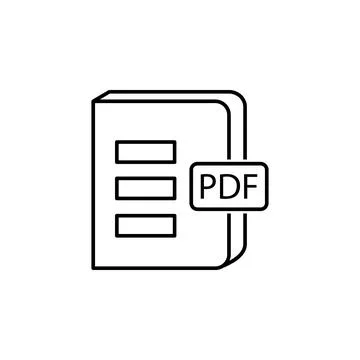 Book in PDF format icon. Element of knowledge for mobile concept and web apps Stock Illustration