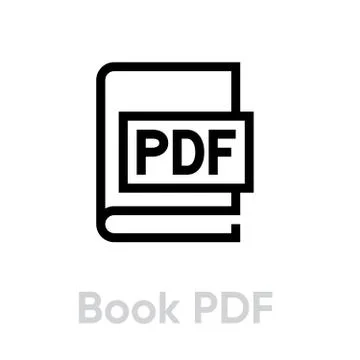 Book PDF icon. Editable line vector. Stock Illustration