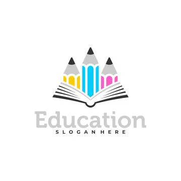 Book Pencil logo vector template, Creative Pencil design concepts illustrat.. Stock Illustration