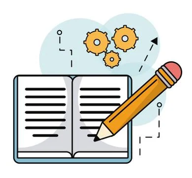 Book pencil writing learning work 스톡 일러스트