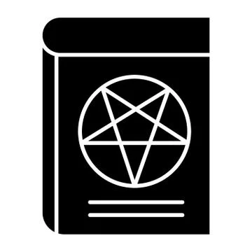 Book with pentagram solid icon. Satan book web vector illustration isolated on 스톡 일러스트