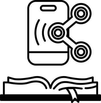 Book with a phone and a controller on top of it Stock Illustration