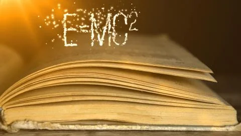 Book Physics of e mc2. Smart book concept. Illustrazione stock