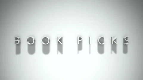 Book picks 3D title animation with shadows on a white background Stock Footage 297005835