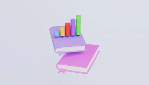 Book with pie chart statistic data, business research, data analysis concept Stock Illustration
