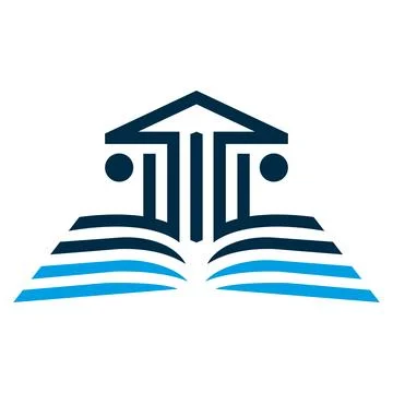 Book Pillar Education Law Knowledge Logo Design Vector Template Stock Illustration