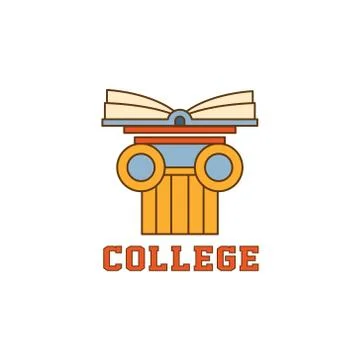 Book On Pillar Logo Stock Illustration