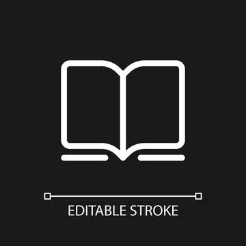 Book pixel perfect white linear ui icon for dark theme Stock Illustration