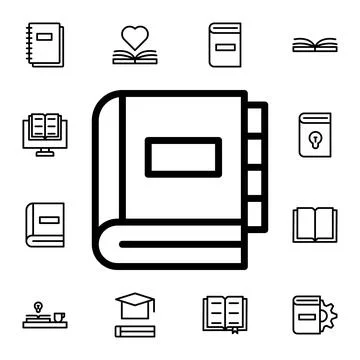 Book, plans flat vector icon in books pack Illustrazione stock