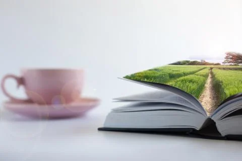 Book is power, source of knowledge, dream, access to wisdom concept Foto stock
