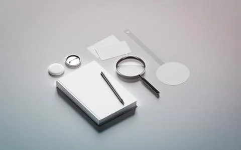 Book presentation design mock up elements Stock Photos