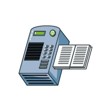 Book printer machine icon Stock Illustration