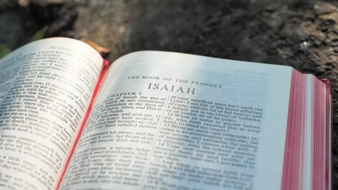 The book of the prophet Isaiah, chapter of Holy Bible book Stock Footage 300939829