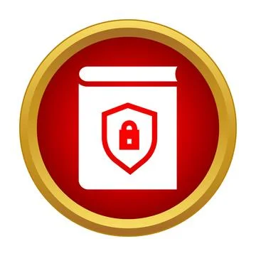 Book protection icon showing secure information 스톡 일러스트