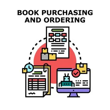 Book purchasing and ordering process using automation Stock Illustration