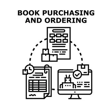 Book purchasing and ordering process using automation Stock Illustration