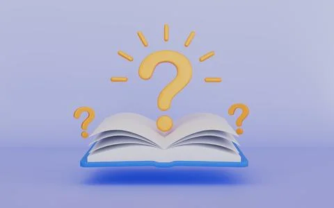Book question mark sign for guide answer solution exam preparation concept Stock Illustration