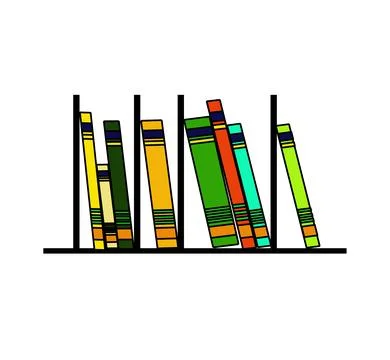 Book rack colorful vector design Stock Illustration