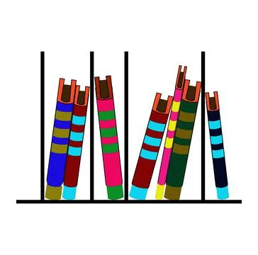 Book rack colorful vector design Stock Illustration