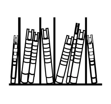Book rack vector black and white design Stock Illustration
