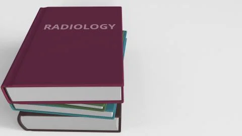 Book with RADIOLOGY title. 3D rendering Stock Illustration