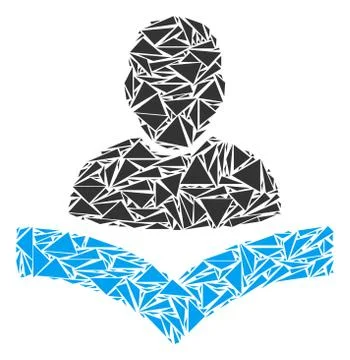 Book Reader Collage of Triangles Stock Illustration