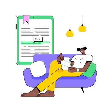 Book reading apps isolated cartoon vector illustrations. Stock Illustration