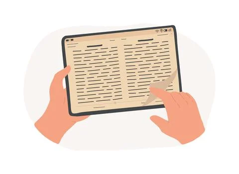 Book reading apps isolated cartoon vector illustrations. Stock Illustration