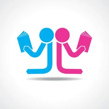 Book reading concept stock vector Stockillustratie