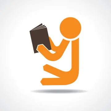 Book reading concept stock vector Illustrazione stock