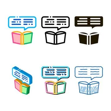Book reading icon vector outline series Stock Illustration