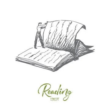 Book, reading, library, read concept. Hand drawn isolated vector. Stock Illustration