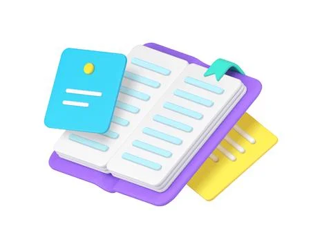 Book reading notes reminder educational information learning 3d icon realis.. イラスト素材