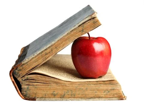 .book &amp; red apple Stock Photos