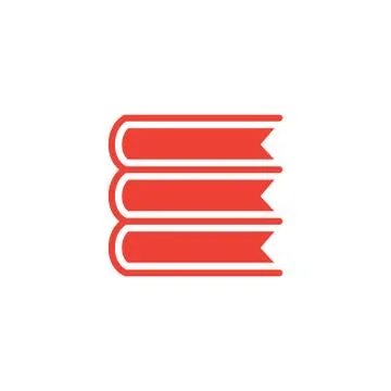 Book Red Icon On White Background. Red Flat Style Vector Illustration. Stock Illustration
