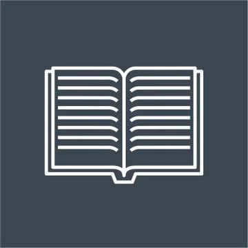 Book related vector thin line icon. Stock Illustration
