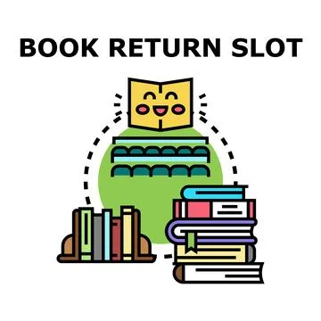 Book return slot service for library education Stock Illustration